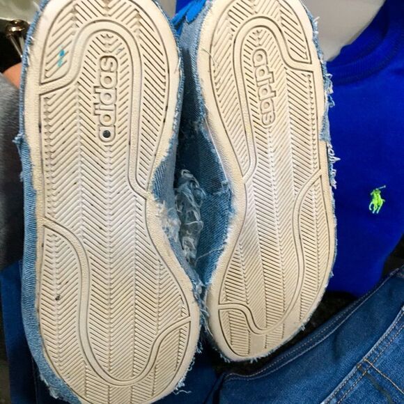 CUSTOM DISTRESSED ADIDAS! Seriously destroyed distressing, crystal bling! - Picture 9 of 9